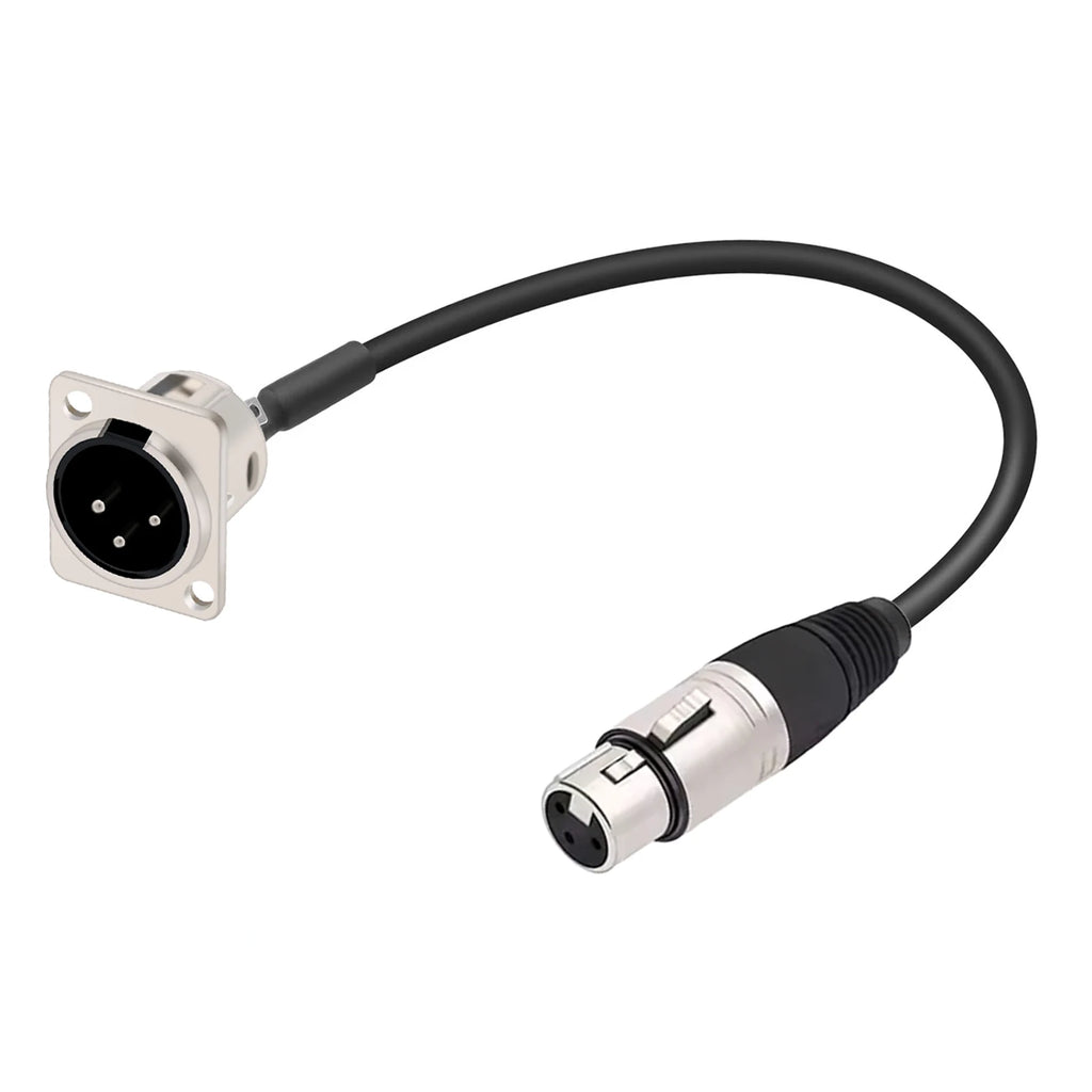Panel/Rack-Mount XLR Panel Pass-Through Cable (3-Pin)