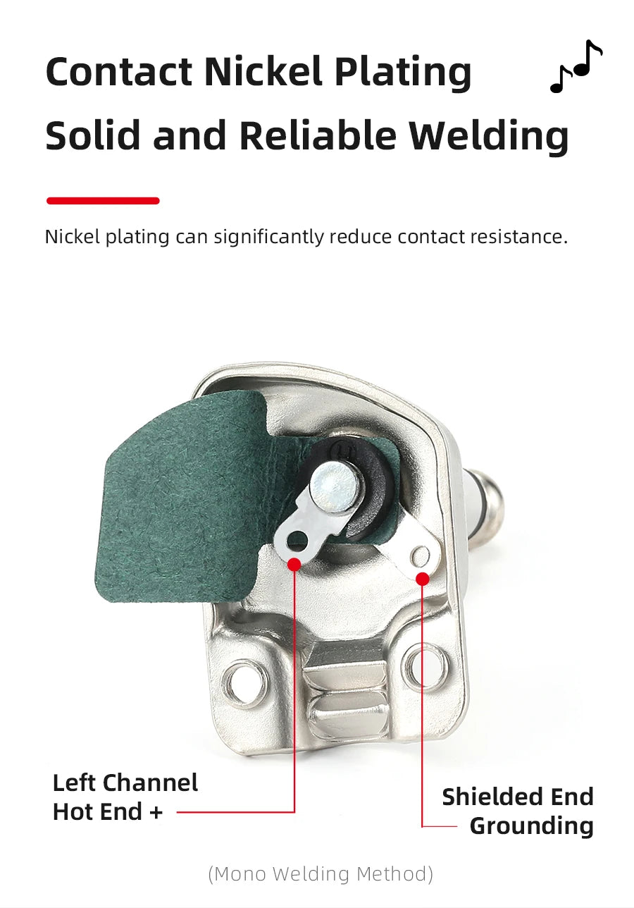 REAN 6.35 mm Right-Angle TS Pancake Plugs