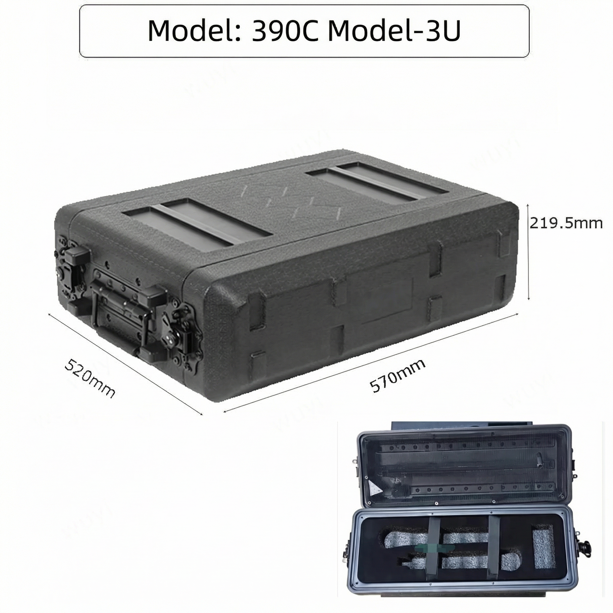 390mm Deep Portable Rack PE Flight Case