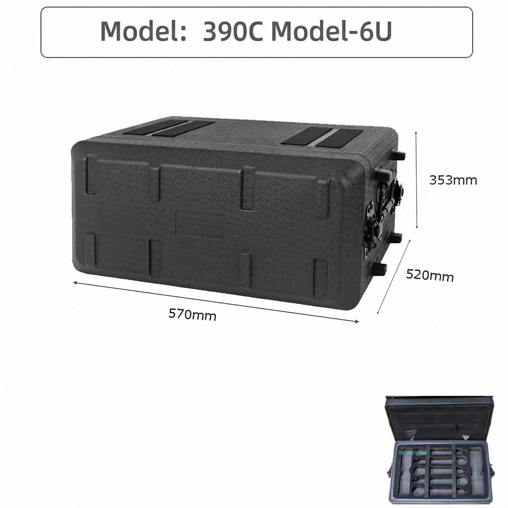 390mm Deep Portable Rack PE Flight Case