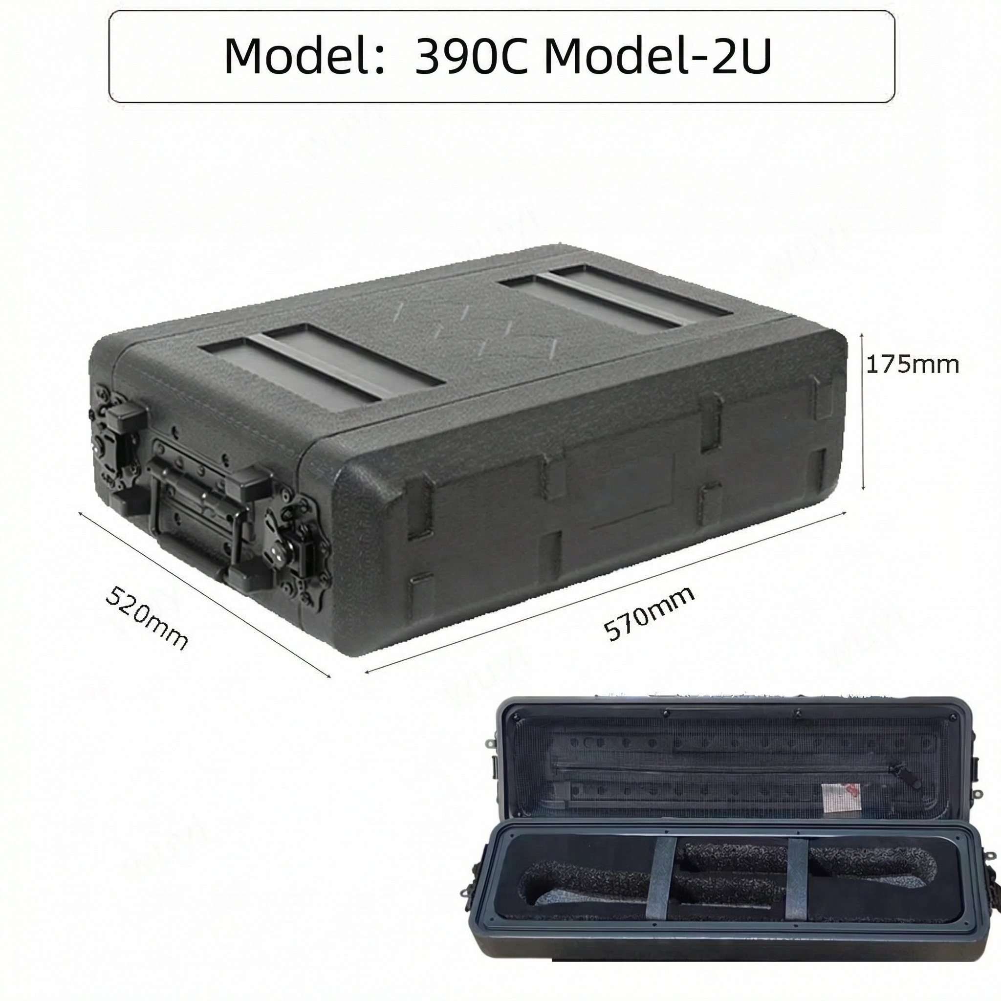 390mm Deep Portable Rack PE Flight Case