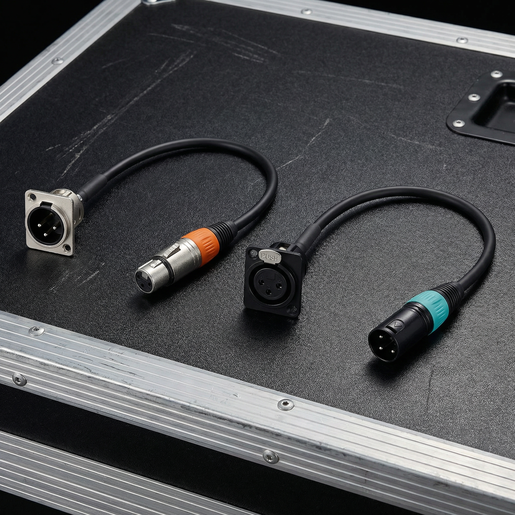 Panel/Rack-Mount XLR Panel Pass-Through Cable (3-Pin)
