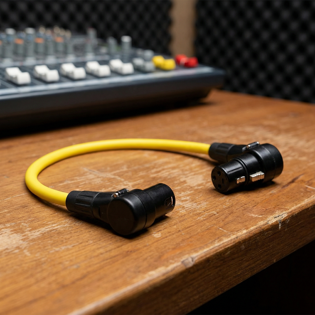 Right Angle XLR Cable (3-Pin Male to Female)