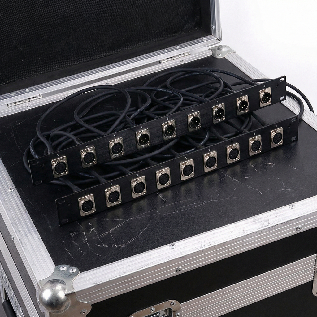 GuerGuo 1U 8-Way XLR Rack Patch Panel