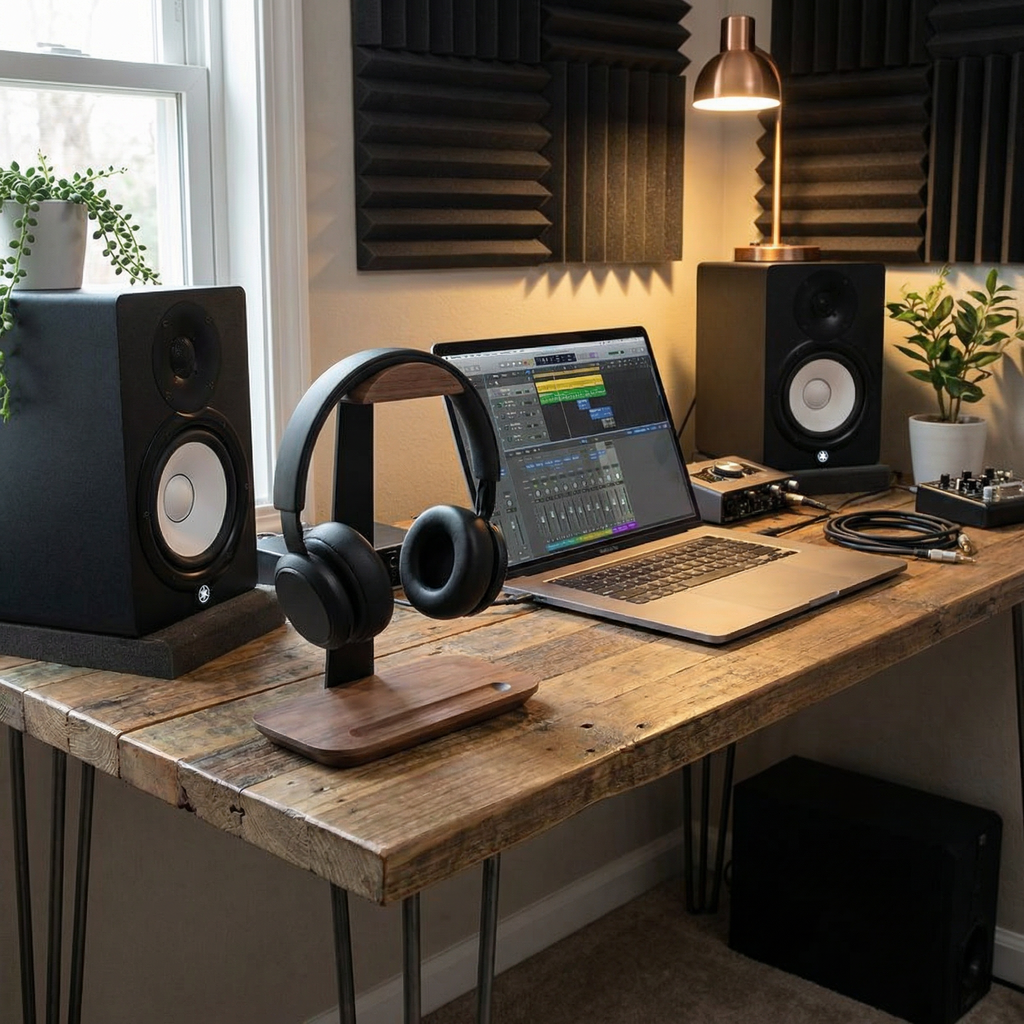 Wooden & Aluminum Headphone Stand