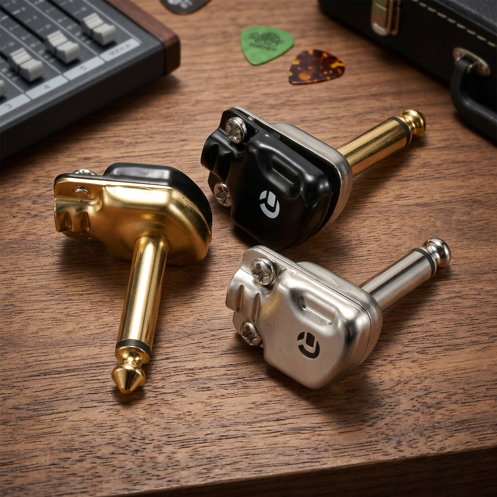 REAN 6.35 mm Right-Angle TS Pancake Plugs