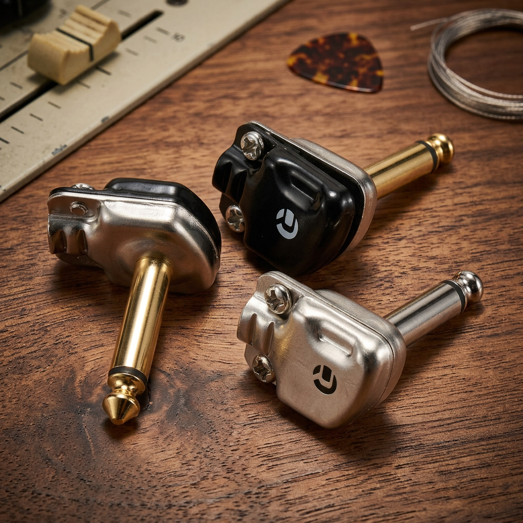 REAN 6.35 mm Right-Angle TS Pancake Plugs