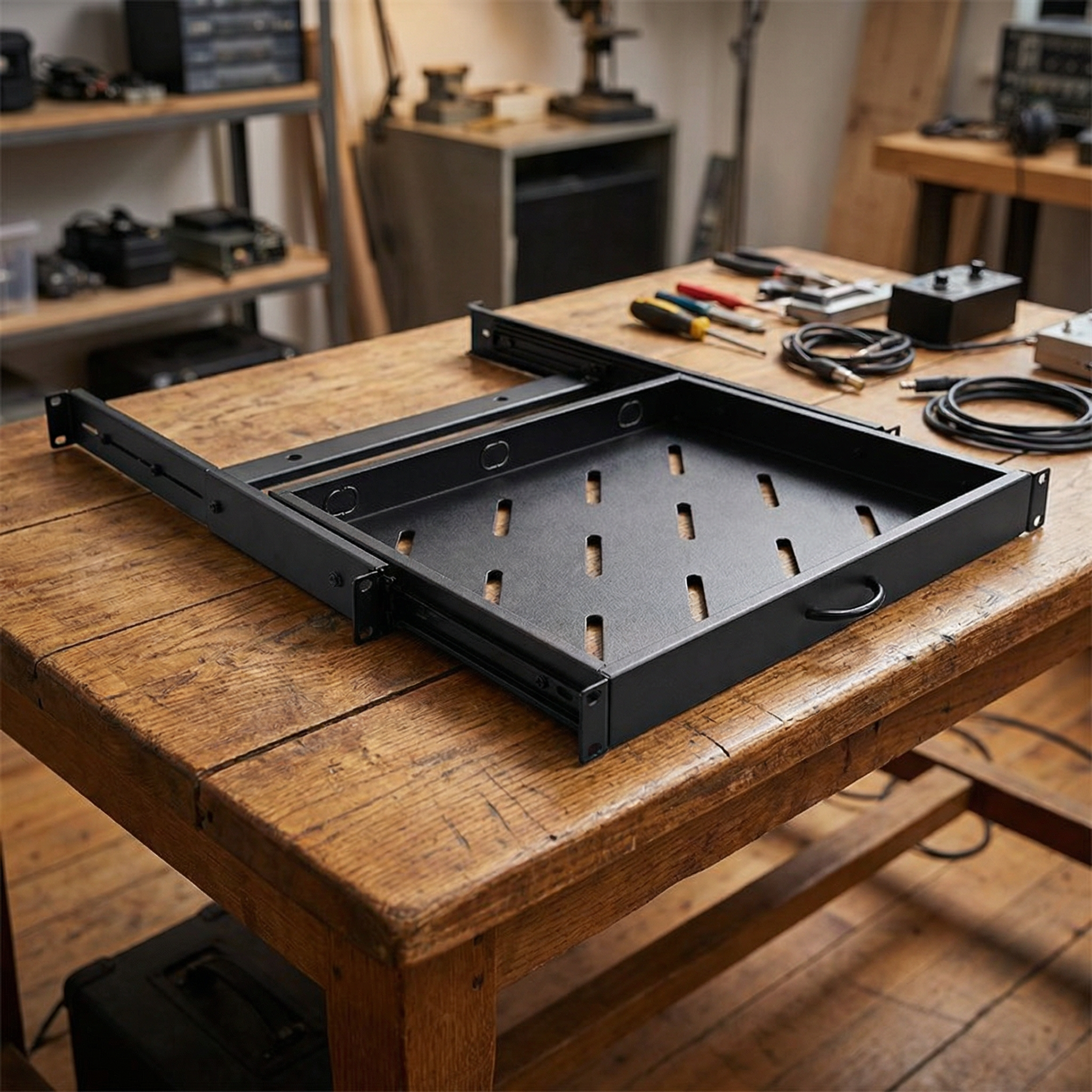 19" Rack Sliding Tray Drawer (1U)