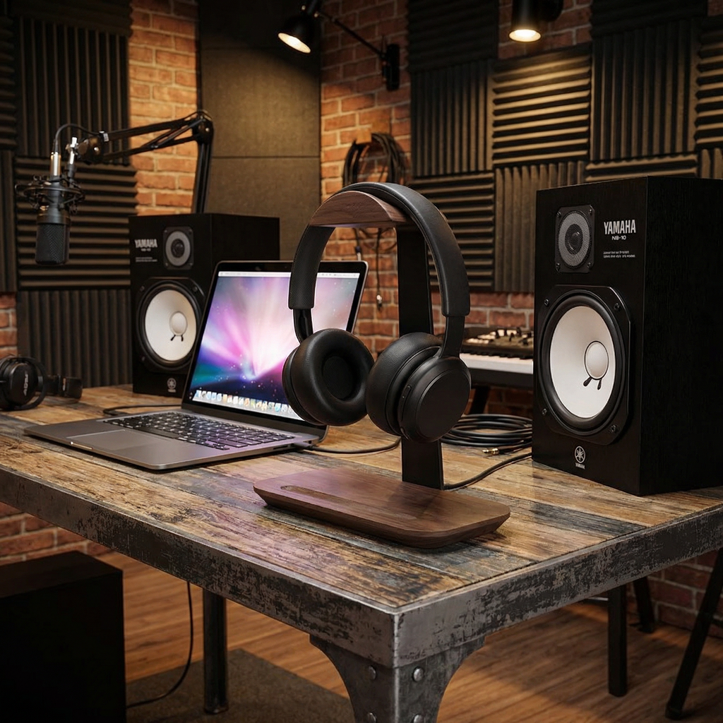 Wooden & Aluminum Headphone Stand