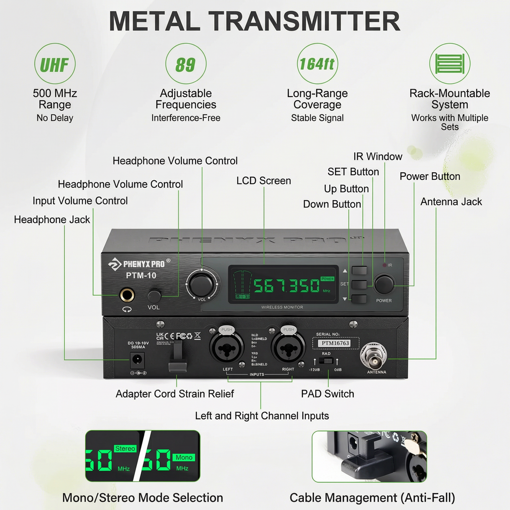 Phenyx Pro PTM-10 Wireless In-Ear Monitor System