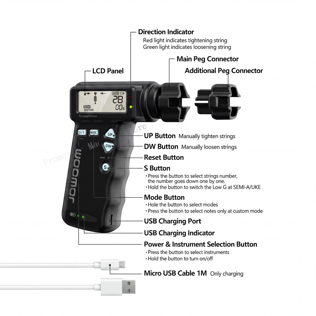 Smart Guitar Tuner & String Winder